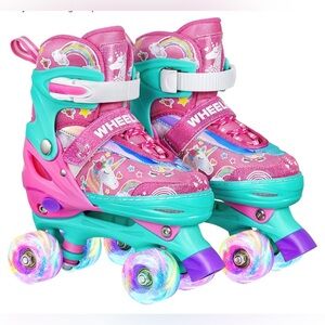 Adjustable wheels unicorn skates,1.5-4.5 size.